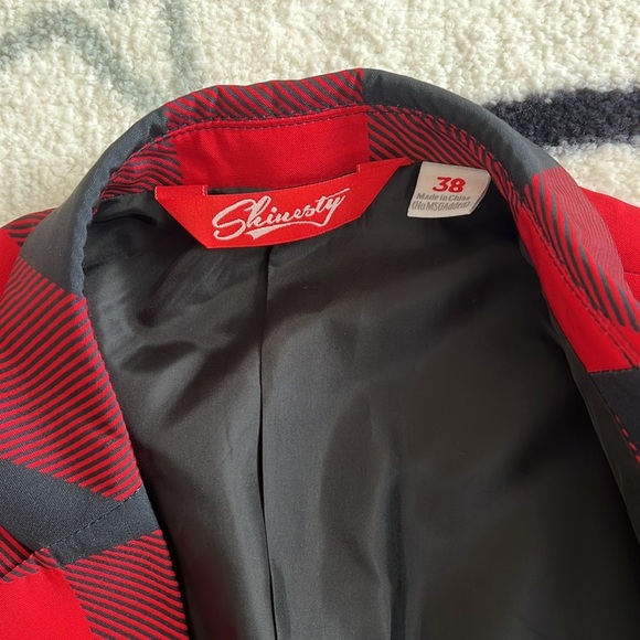 Men's Shinesty Holiday Suit Black and Red Check - Picture 4 of 6